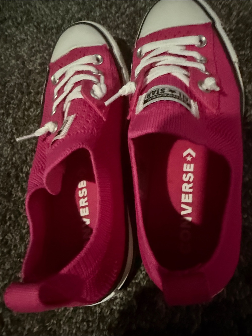 Converse Low Top Sneakers - Hot Pink & White - Picture 4 of 7